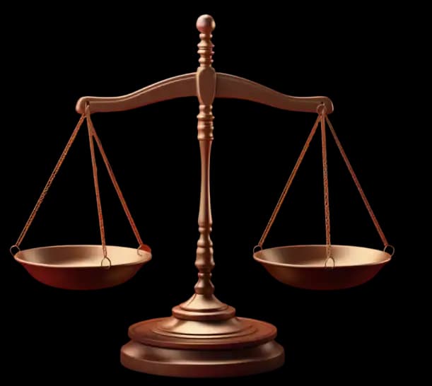Balança da justiça em latão